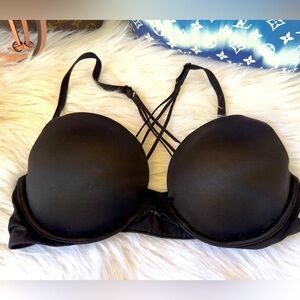 EUC Victoria's Secret Very Sexy Push-Up Black Strappy Bra Size 34D